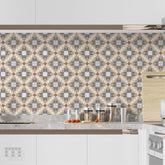 Multi Color Floor Tile stickers - Tiles for Kitchen/Bathroom - Laminate Floor Decal